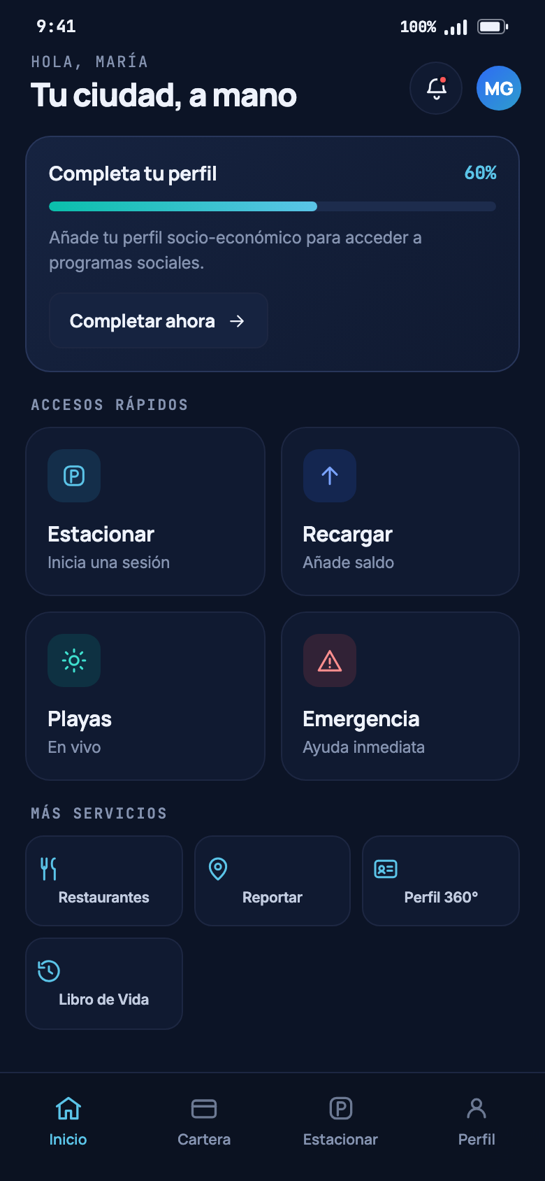 App de Lechería — pantalla de inicio